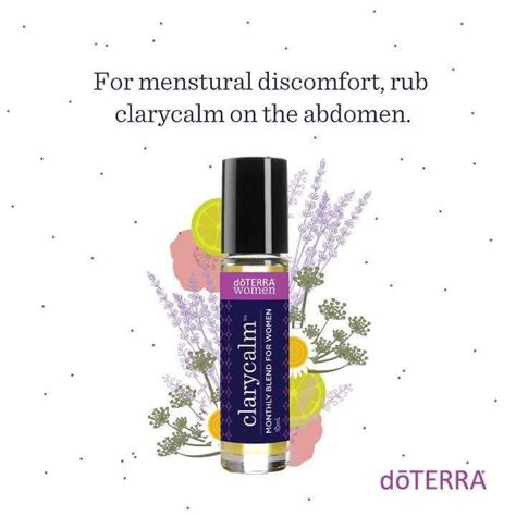 For Menstrual Discomfort Rub Doterra Clarycalm Essential Oil Monthly Blend For Women On The