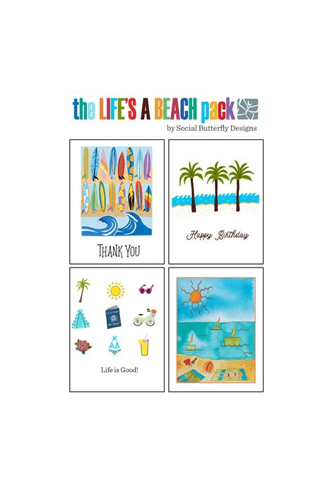 Lifes A Beach Notecard Set — Social Butterfly Designs