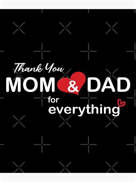 Thank You Mom And Dad For Everything Poster For Sale By Mohameddhassan Redbubble