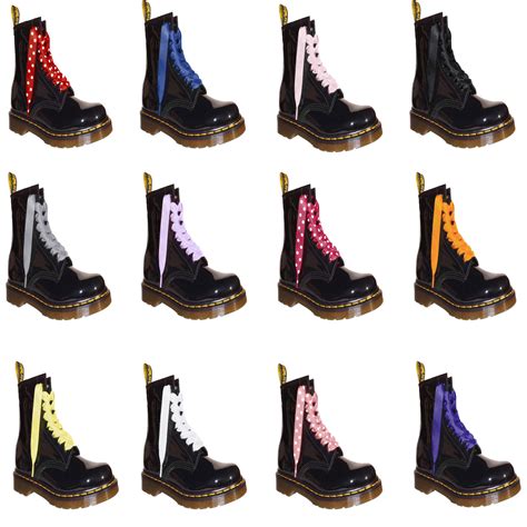Flat Satin Ribbon Shoelaces My Ribbon Laces For Trainers Dr Martens