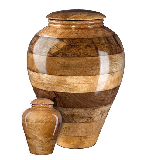 Mango Wood Cremation Urn For Human Ashes Wooden Set Large Cremate Urn