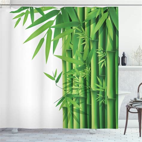 Bamboo Shower Curtain Modern Image Of Fresh Bamboo Stems Leaves With
