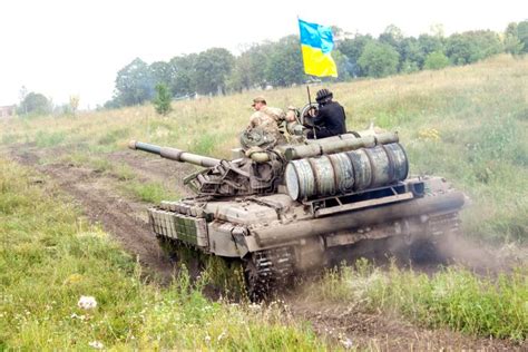 Main Battle Tank Under The Ukrainian Flag Editorial Stock Photo Image