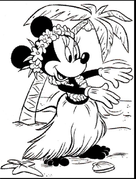 Minnie Mouse En La Playa Para Colorear Imprimir E Dibujar