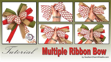 How To Tie A Bow Using Multiple Ribbons How To Make Bows Christmas