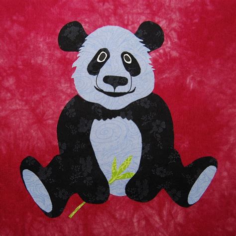 Applique Panda Bear Quilt Block Panda Quilt Bear Quilts Panda Bear