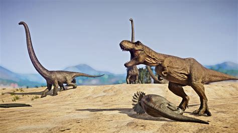 🌍 Jurassic World Evolution Tyrannosaurus Rex Hunting Down Herd Of