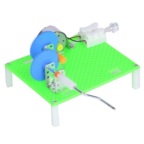 Greensen Scientific Hand Crank Generator Toy Kit Kids Puzzle Assembled