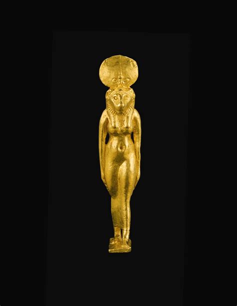 An Egyptian Gold Amulet Of Sekhmet Ptolemaic Period 305 30 B C Ancient Sculpture And Works