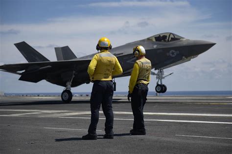 F 35c Lightning Ii Conducts Operational Test 1 Aboard Uss Abraham