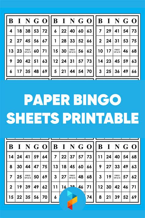 Bingo Paper Sheets Printable Printable Bingo Cards