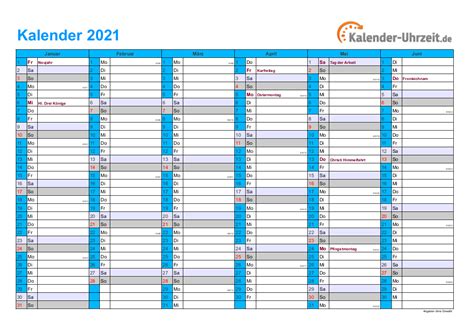 Jahreskalender 2021 Zum Ausdrucken Kostenlos Excel Kalender 2021