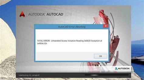 Autodesk Autocad 2014 Aborting Error