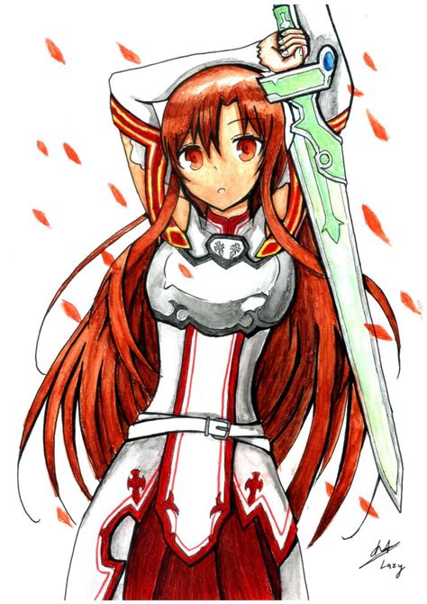 Fanart Asuna Yuuki From Sword Art Online Colored By Lay