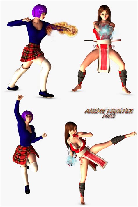 Anime Fighter Poses 3d Figure Assets Apcgraficos