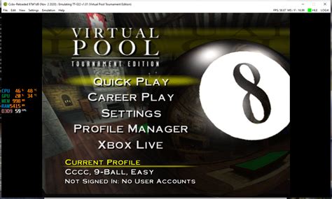 Virtual Pool Tournament Edition Tt 022 101 · Issue 1054 · Cxbx