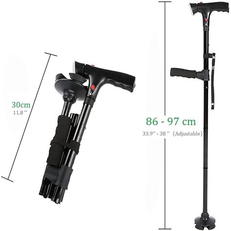 Walking Canes For Men And Women Folding Canes With Led Flashlight Fall
