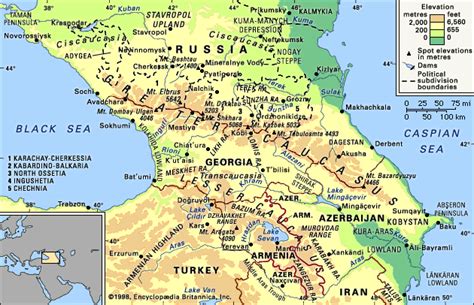 Caucasus Mountains Facts And Map Britannica