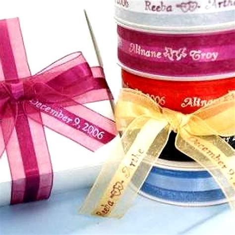 Personalized Organza Ribbons 50 Counts Customize Cake Favor Box