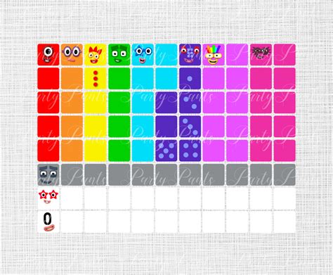 Numberblocks 0 10 Png Pdf Instant Download Face Stickers For Etsy España