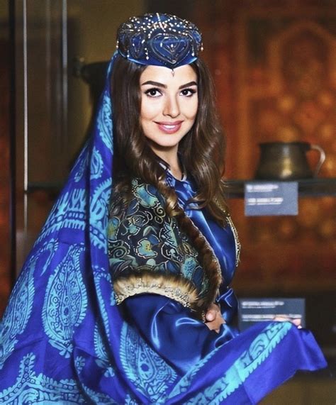 Azerbaijani Girl In Traditional Clothes Culture Of Azerbaijan