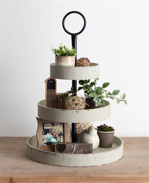 Woodmont 3 Tiered Wood Tray Kateandlaurel Diy Tray Decor Tiered