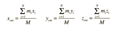 Then, you add these together and divide that by the sum of all the individual masses. Center of Mass