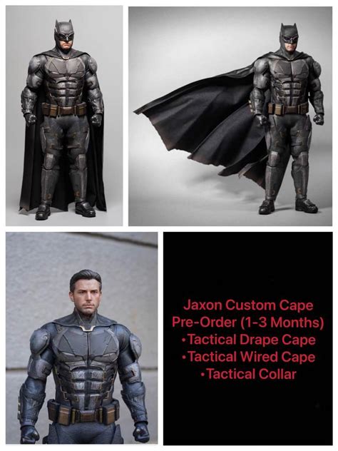 Pre Order Dc Justice League Jaxon 16 Scale Batman Tactical Batsuit Version Cape And Neck Collar