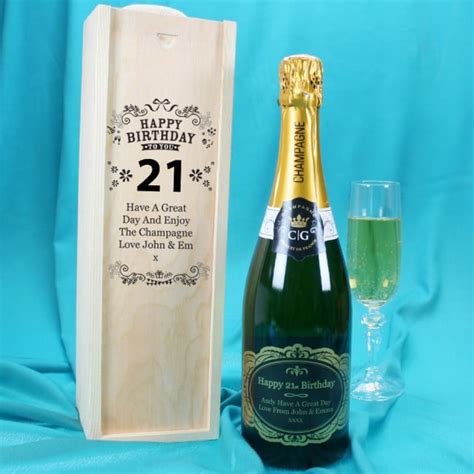Custom 21st Birthday Champagne With Gold Label And Box Tsonline4u