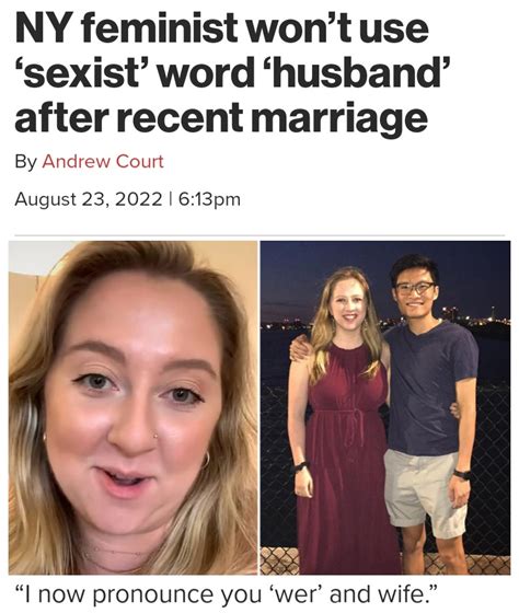 Ny Feminist Wont Use Sexist Word Husband Or Man After Recent Marriage Amwf Asian