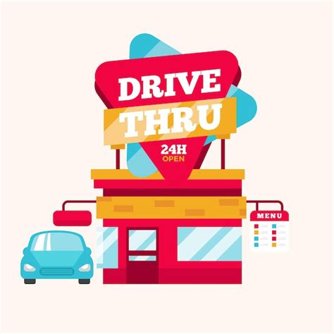 Free Vector Drive Thru Sign