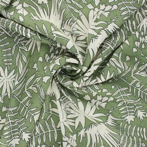 Patterned Viscose Fabric Green Sweet Jungle Ma Petite Mercerie
