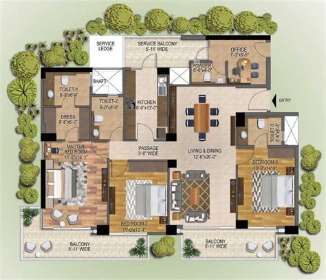 3 Bedroom House Plans Indian Style Double Floor