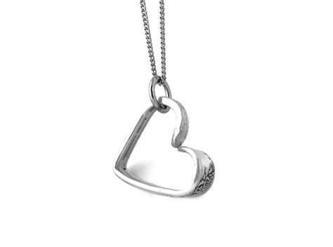 Vintage Silverware Heart Pendant Spoon Handle Heart Necklace Etsy