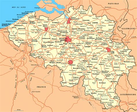 Detailed Road Map Of Belgium Belgium Europe Mapsland Maps Of