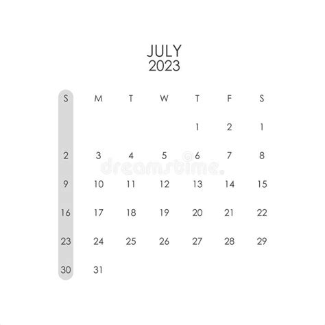 July 2023 Calendar Template Layout For July 2023 Printable Monthly
