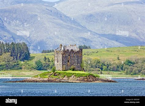 Castle Stalker In Mouth Of Loch Laich Opposite Portnacroish Near Port