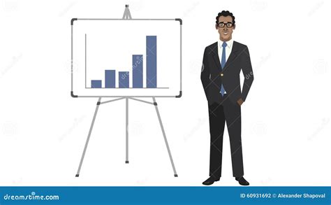Animated Entrepreneur With Increasing Bar Chart Stock Footage Video