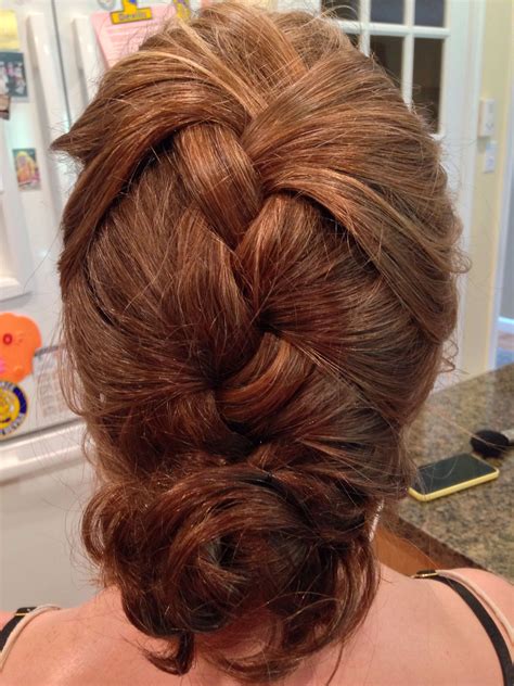 Prom Or Wedding Hairstyle Loose French Braid With A Messy Bun Simple