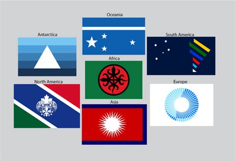 A Collection Of Flags Of The Continents Vexillology