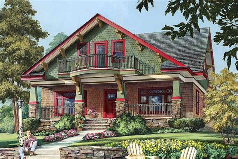 The benefits of buying house plans online. Craftsman Cottage with Second Floor Balcony - 32652WP ...