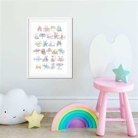 A To Z Transport Alphabet Print A3 Size By Lizzie Chancellor