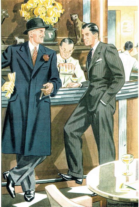 Vintage Menswear Fashion Illustration From The 1930s Mens Fashion