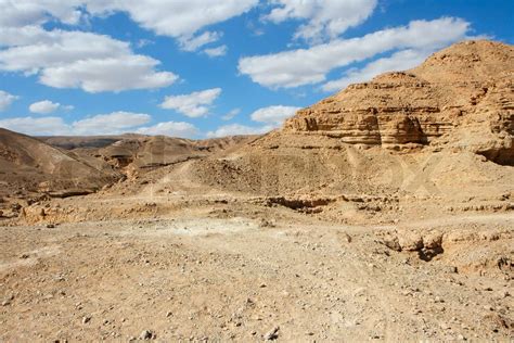 Scenic Desert Landscape In Shekhoret Canyon Near Eilat Israel Stock