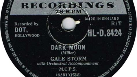 Gale Storm Dark Moon 78 Rpm Record 1957 Youtube