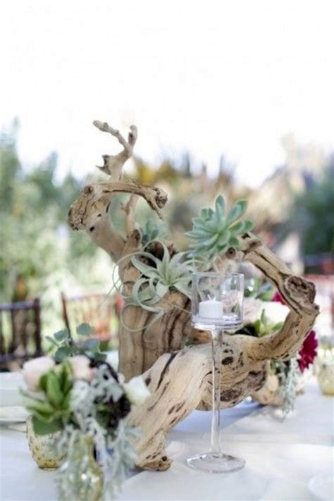 54 Ideas To Arrange Your Succulent With Driftwood Succulent Wedding