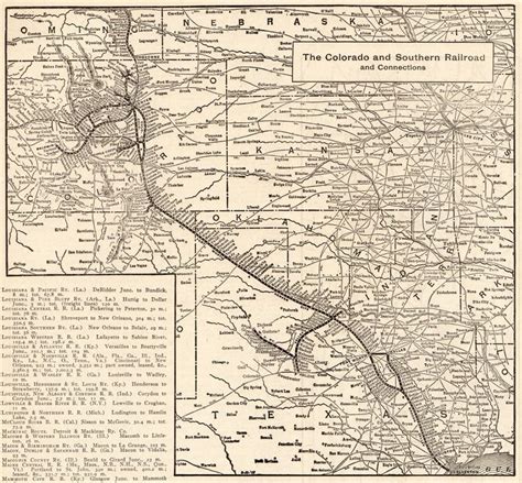 1909 Antique Colorado And Southern Railroad Map Galveston To Etsy