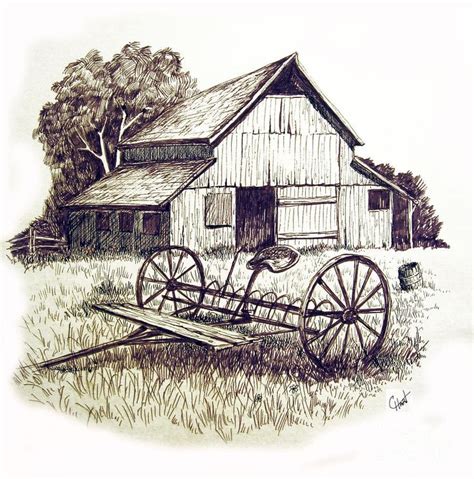 Pen Drawings Old Barns Acrylic Yahoo Image Search Results