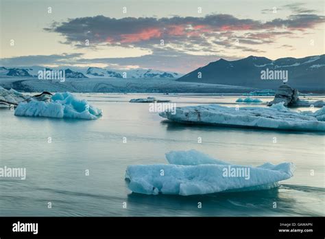 Sunrise At Jokulsarlon Glacial Lagoon Iceland Stock Photo Alamy