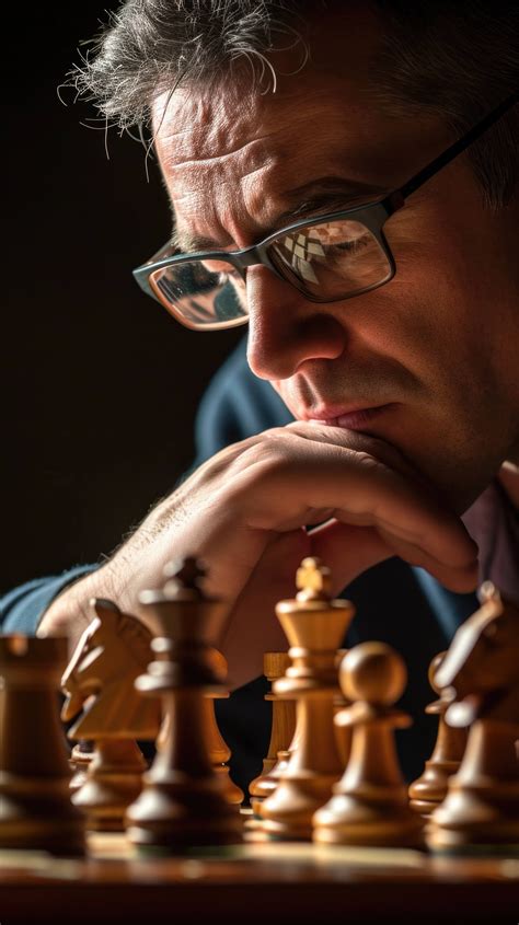 Man Playing Chess Deep In Thought Chess Player Concentration In Chess Game Chess Strategy